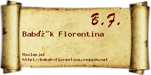 Babák Florentina névjegykártya